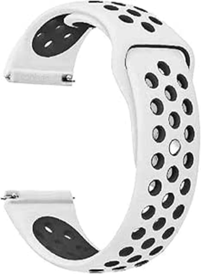 Classic Watch Band 22mm, Soft Breathable Silicone Strap Replacement Watch Bands compatible for Samsung Gear S3 and Galaxy Watch 46mm,White and Black